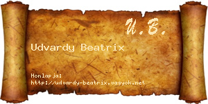 Udvardy Beatrix névjegykártya