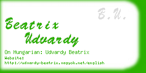 beatrix udvardy business card